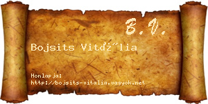 Bojsits Vitália névjegykártya